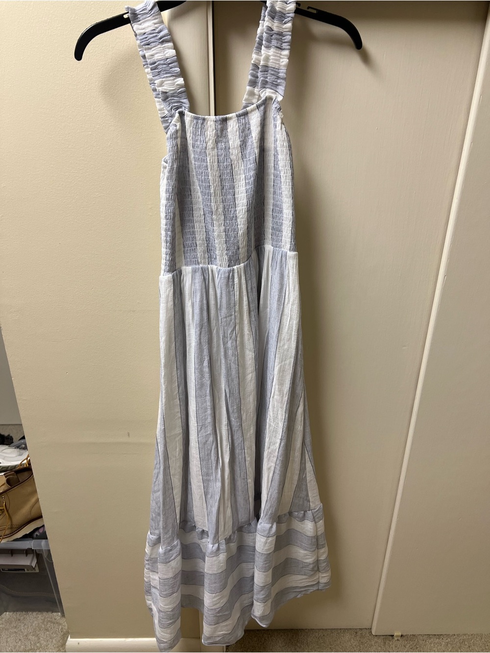 Light Blue and White Striped Womens' Summer Dress